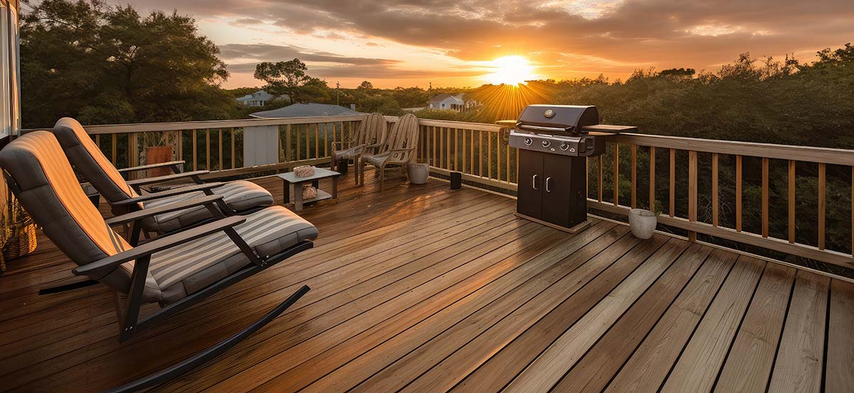 Deck with sunset view